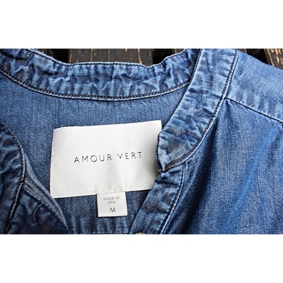 Amour Vert - Kari Chambray Shirtdress in 100% Sustainable Tencel, Med - Picture 3 of 13